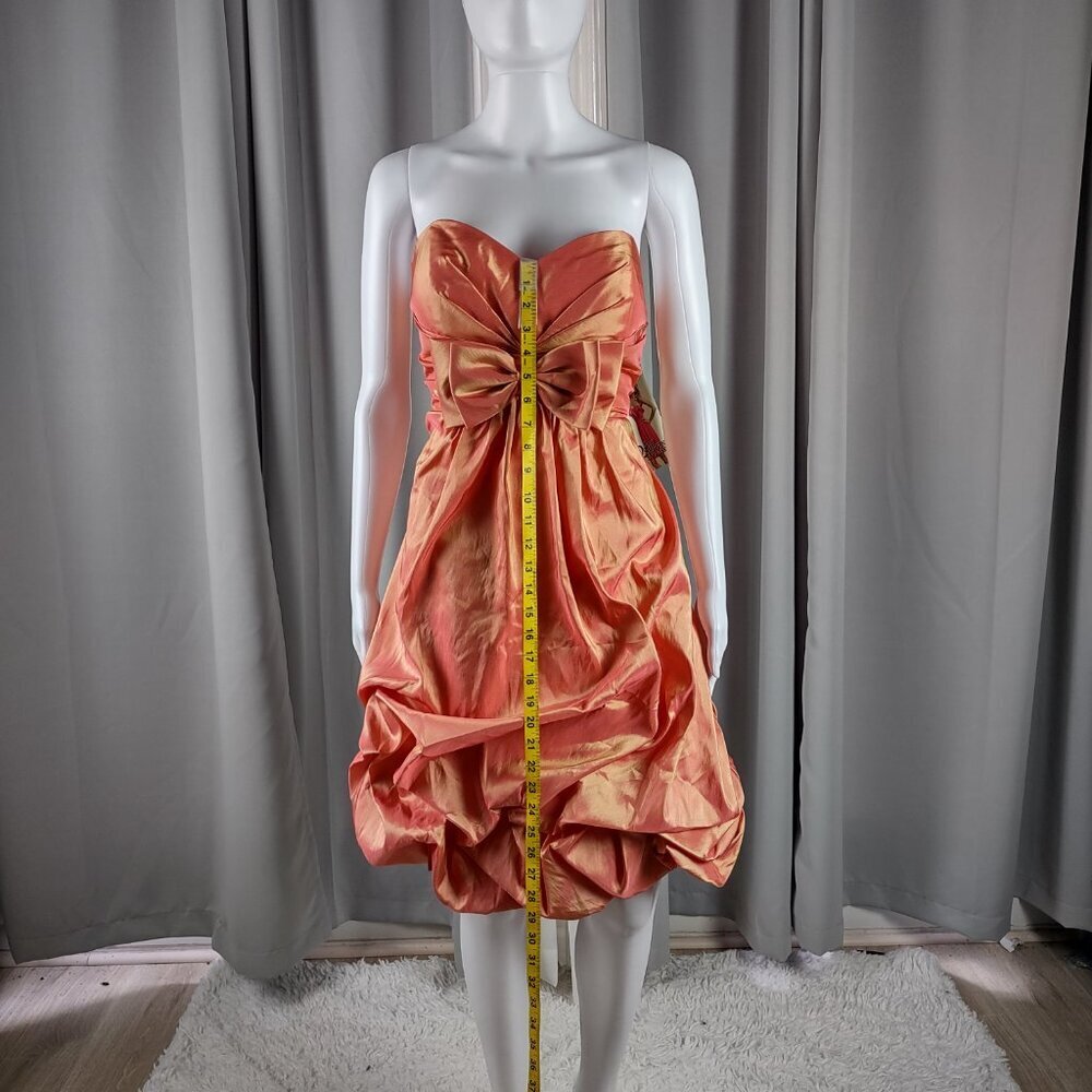 Pretty Maids Mango Strapless Bubble Hem Cocktail Bridesmaid Dress Bow Sz 14 NWT - Picture 5 of 9